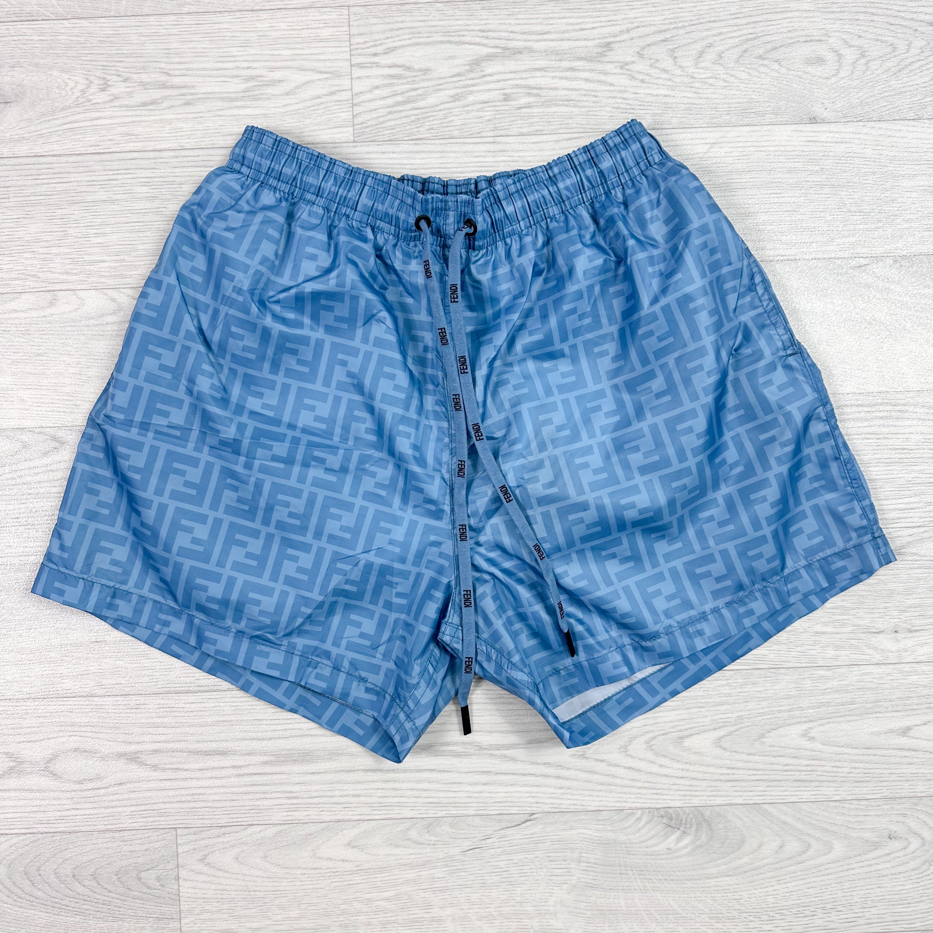 FF Monogram Light Blue Swim Shorts
