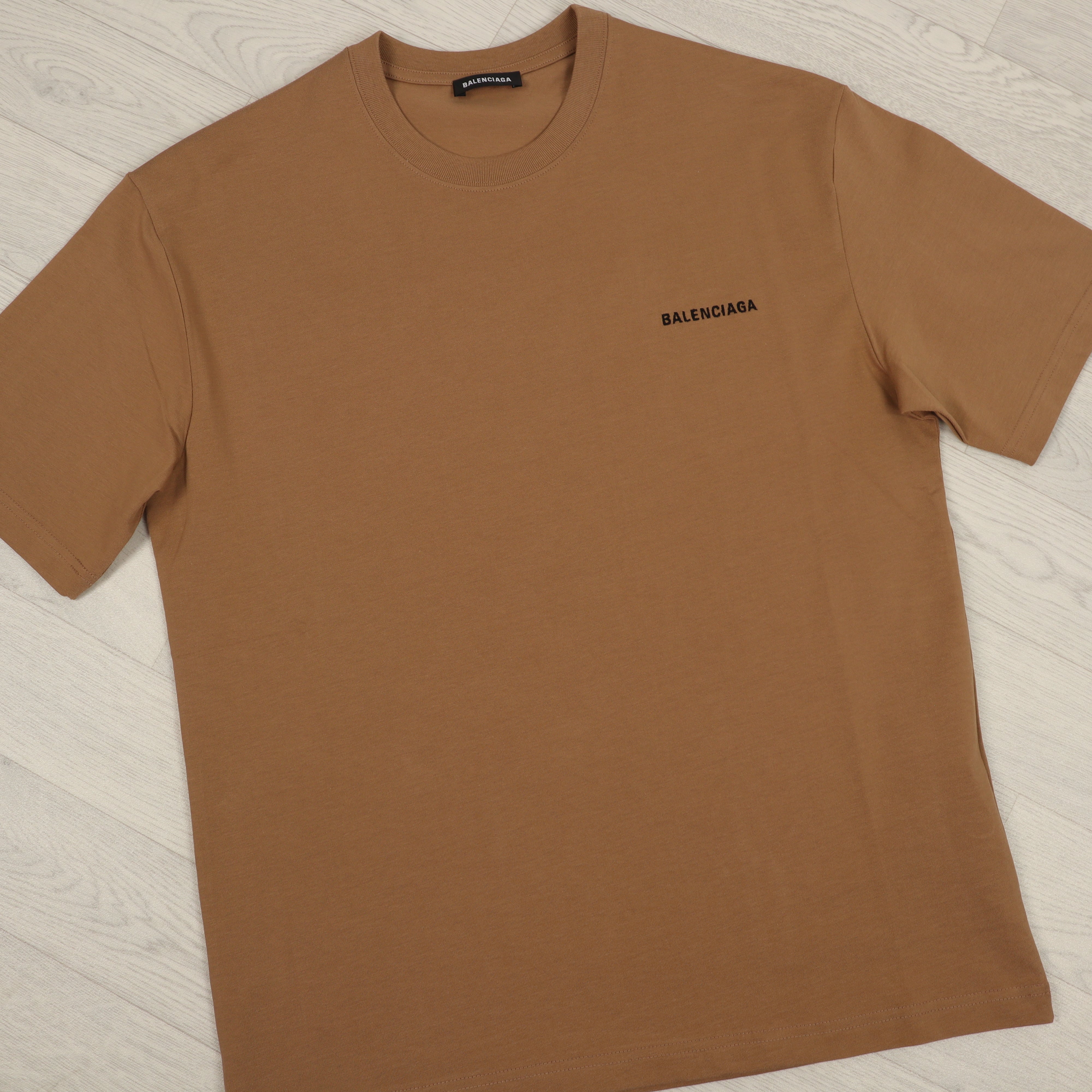 Brown Embroidered Logo T-Shirt.