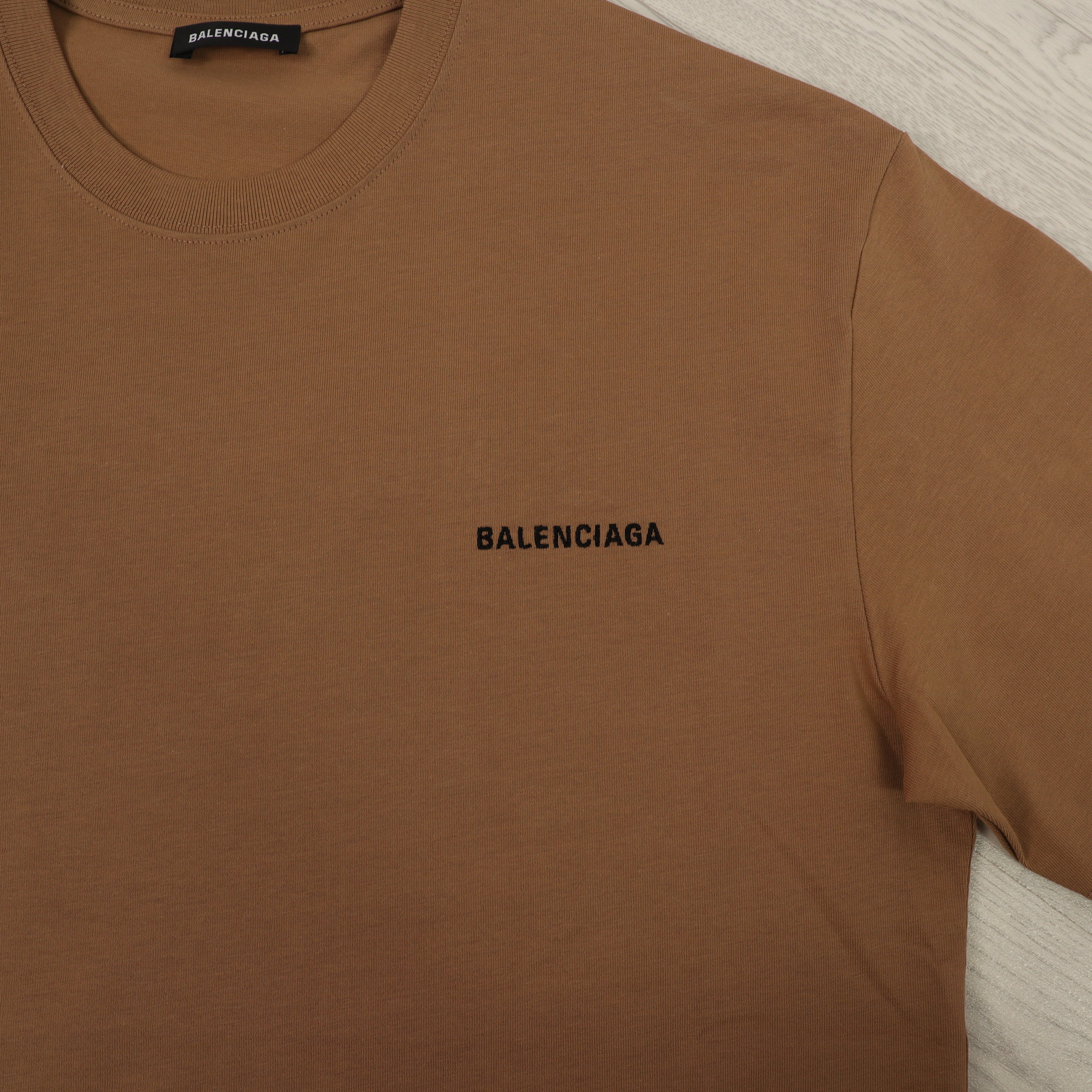 Brown Embroidered Logo T-Shirt.
