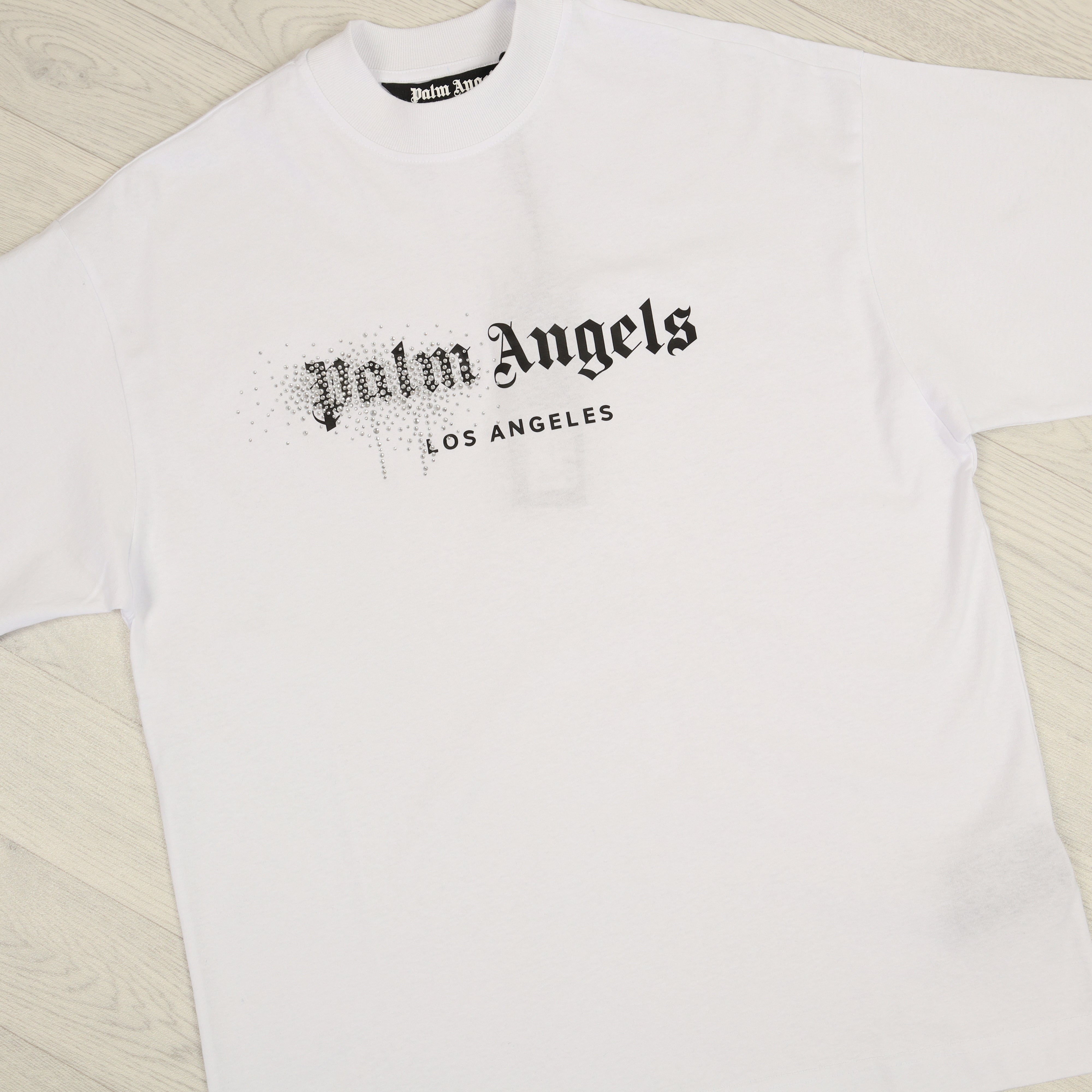 White Los Angeles Rhinestone T-Shirt