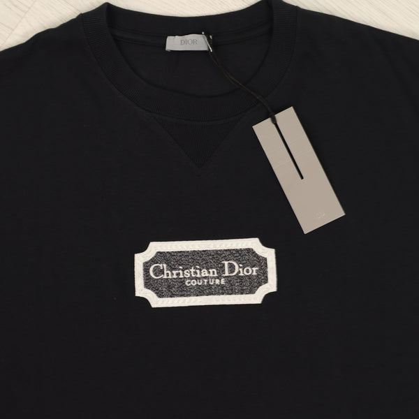 Christian Dior Couture Relaxed-Fit T-Shirt Anthracite Gray Slub