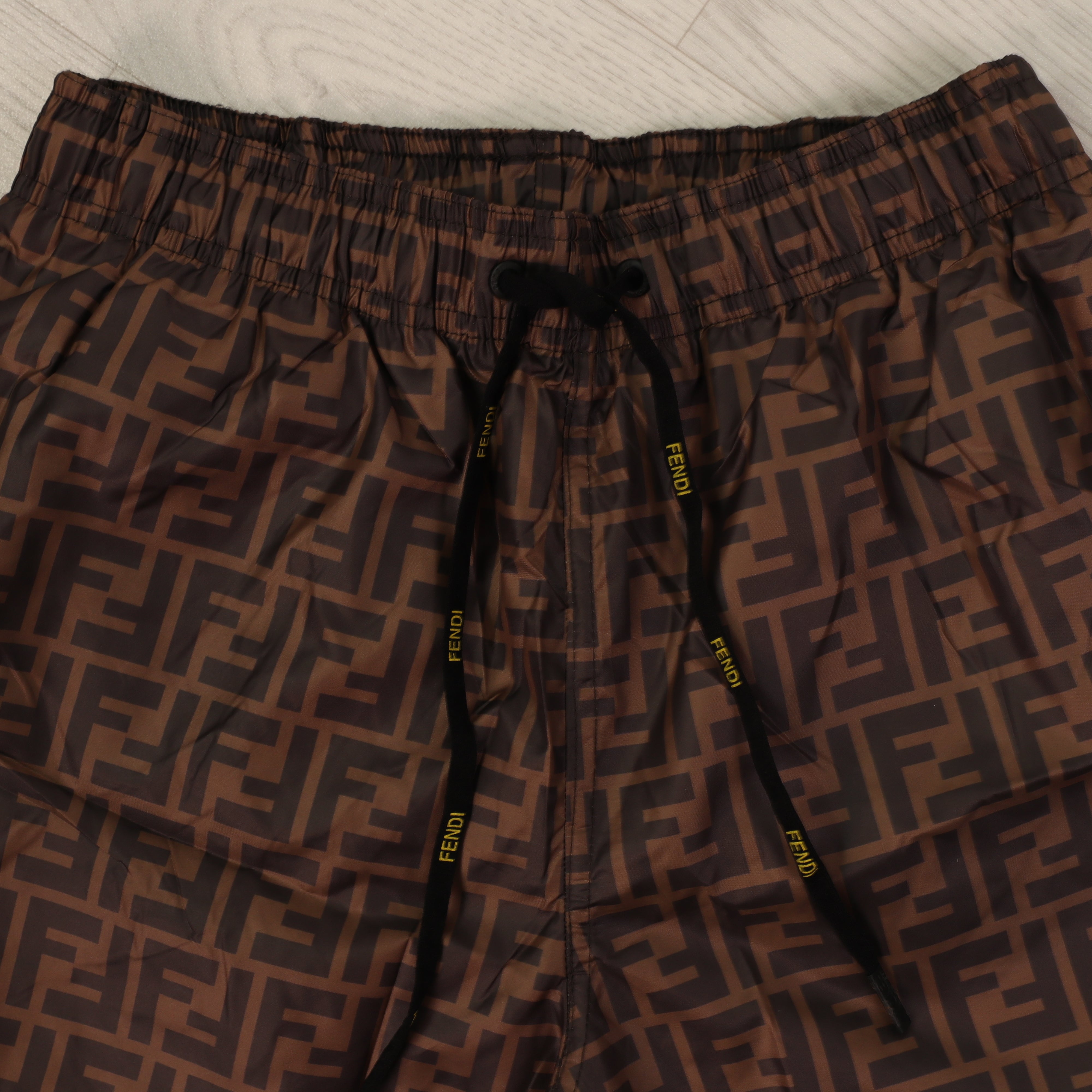 FF Monogram Swim Shorts Brown