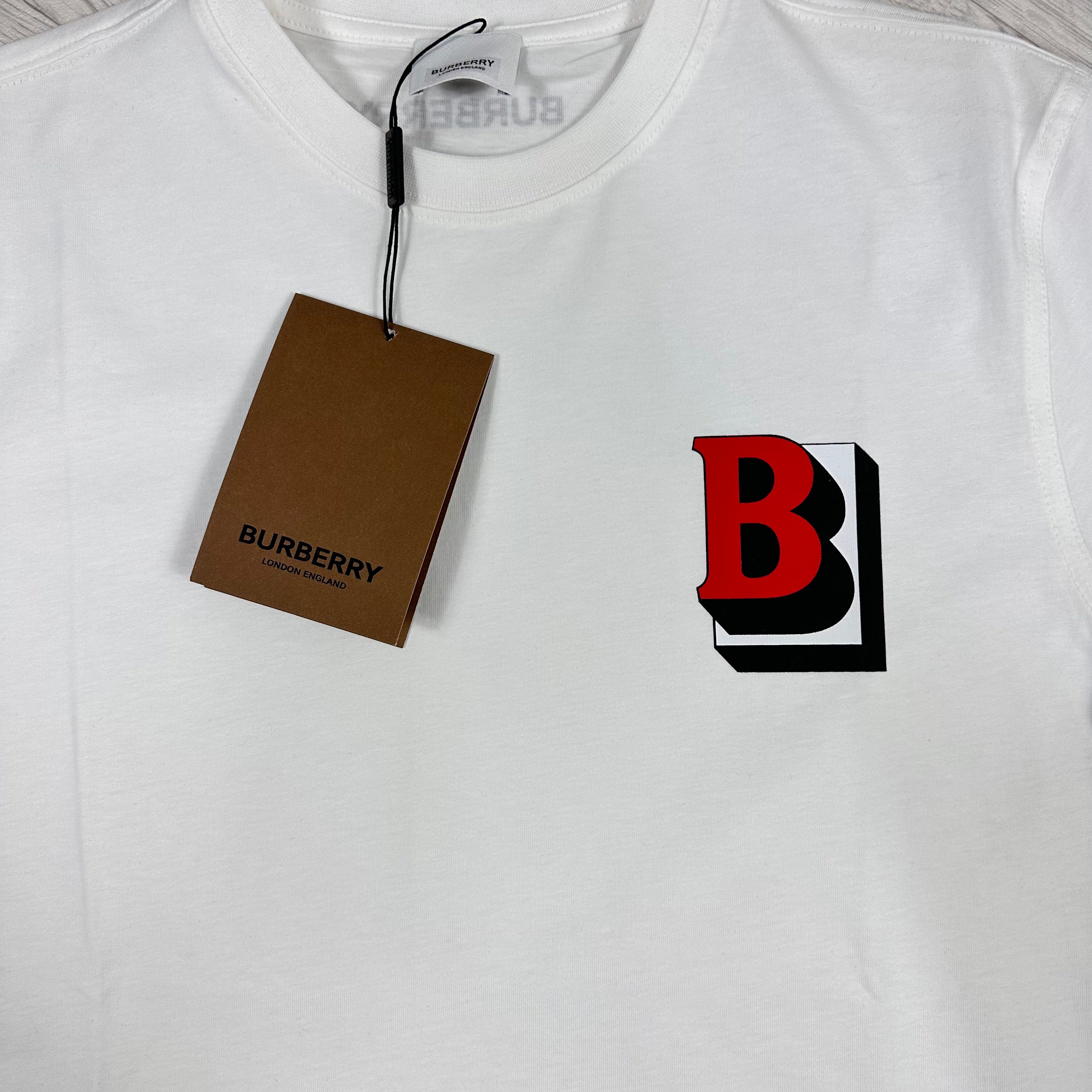 "B" Chest Logo White