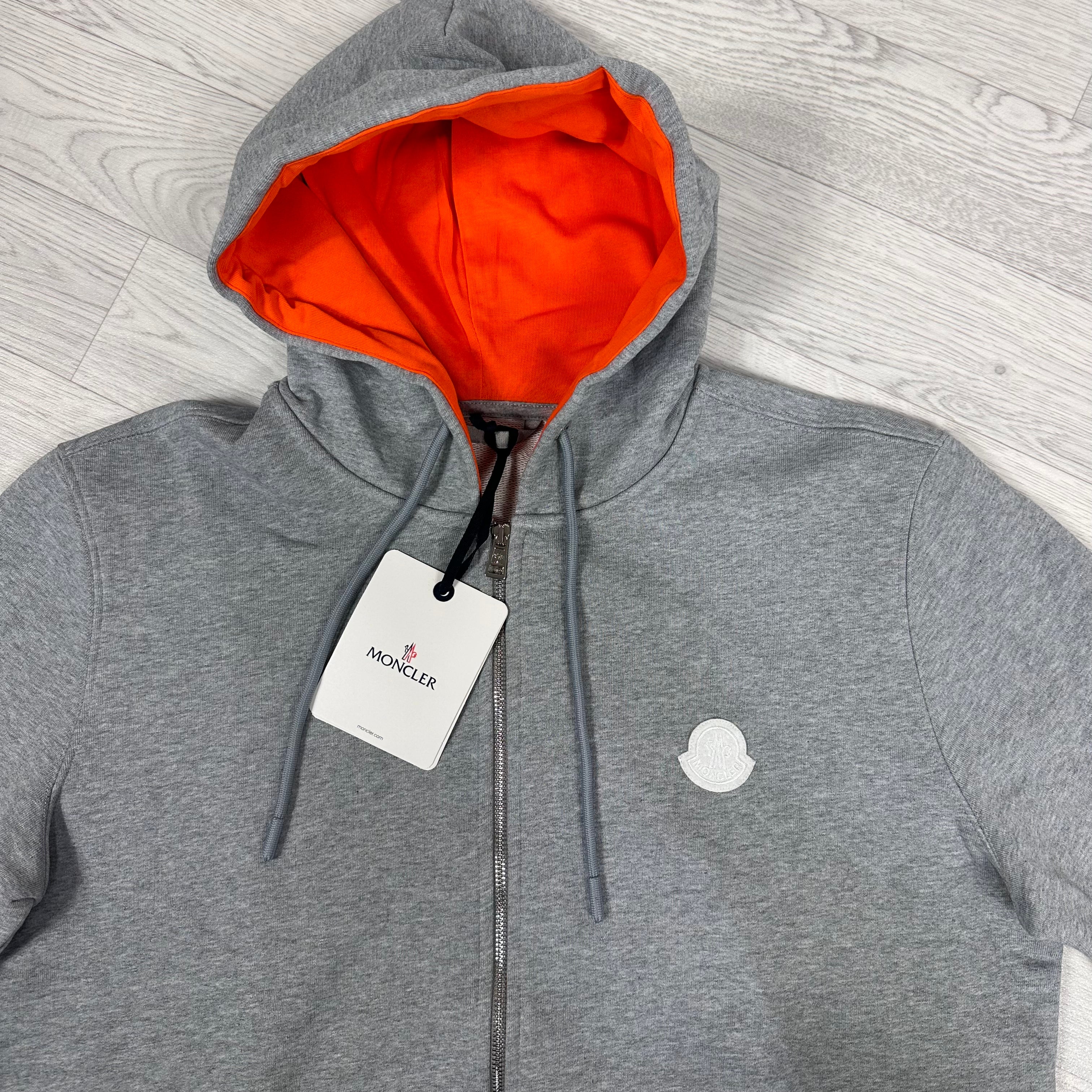 Logo Patch Fleece Hoodie Grey