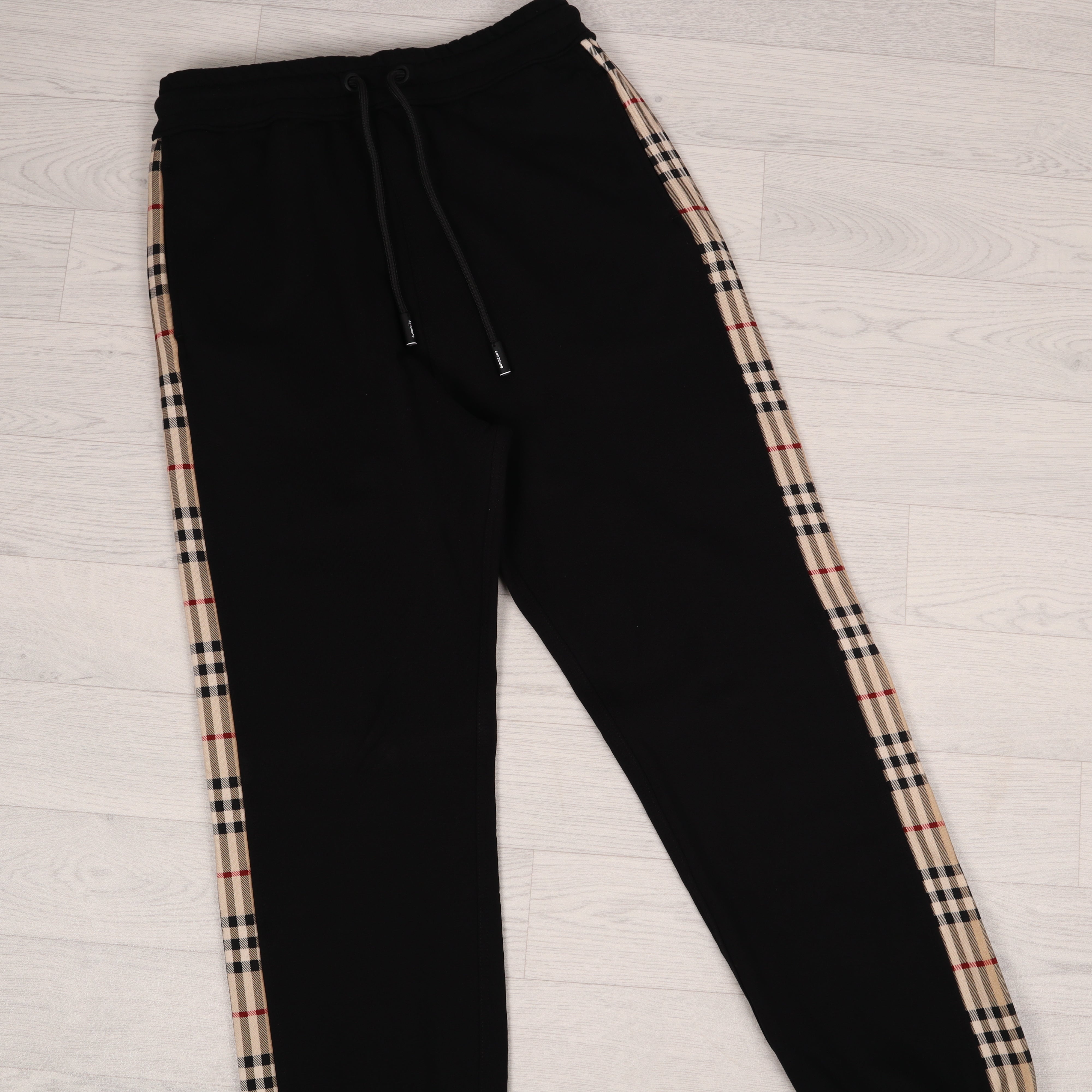 Black Chequered Track Pants.