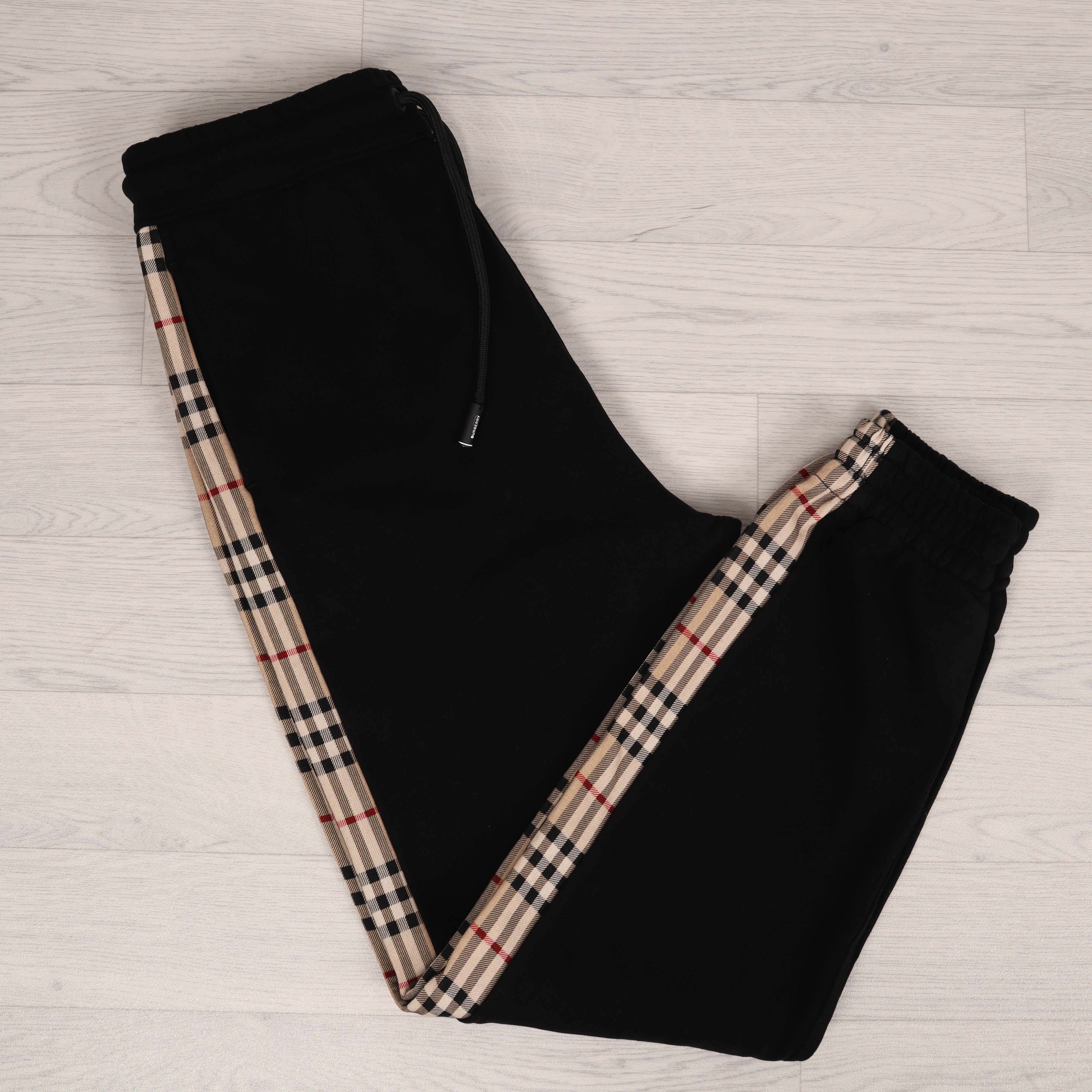 Black Chequered Track Pants.