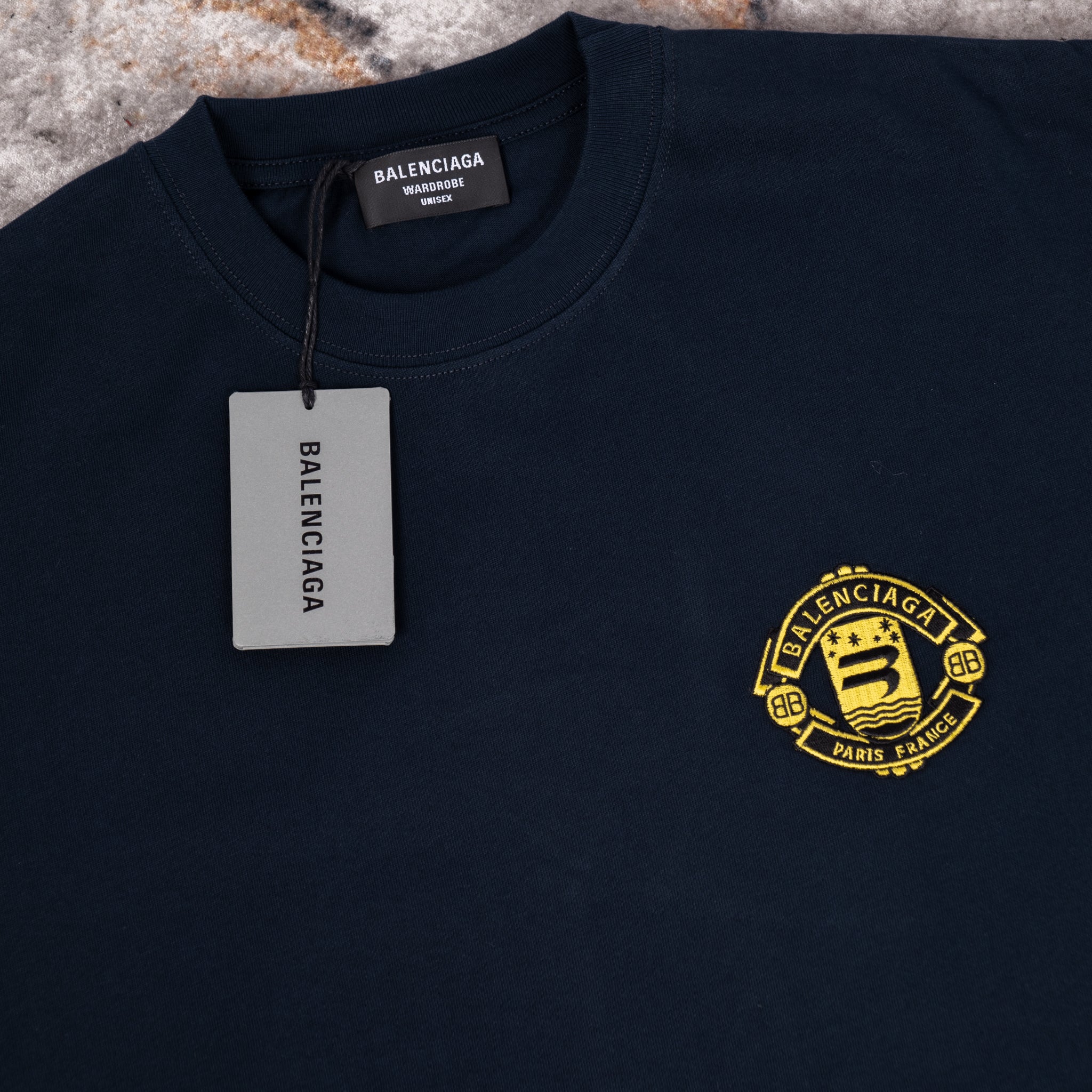 Navy Logo Cotton T-Shirt.