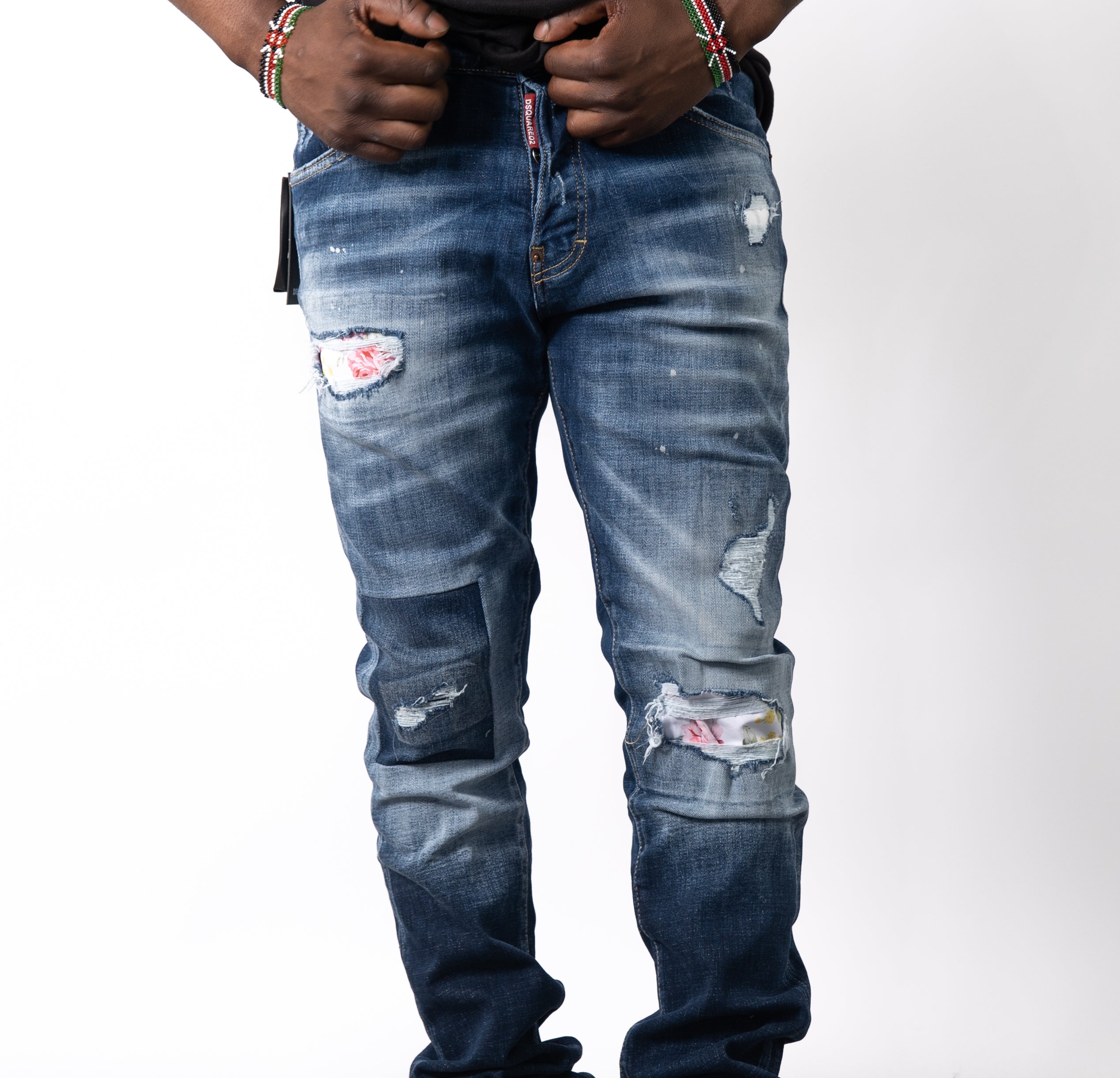 Mid-Rise Distressed Skinny Cool Guy Jeans