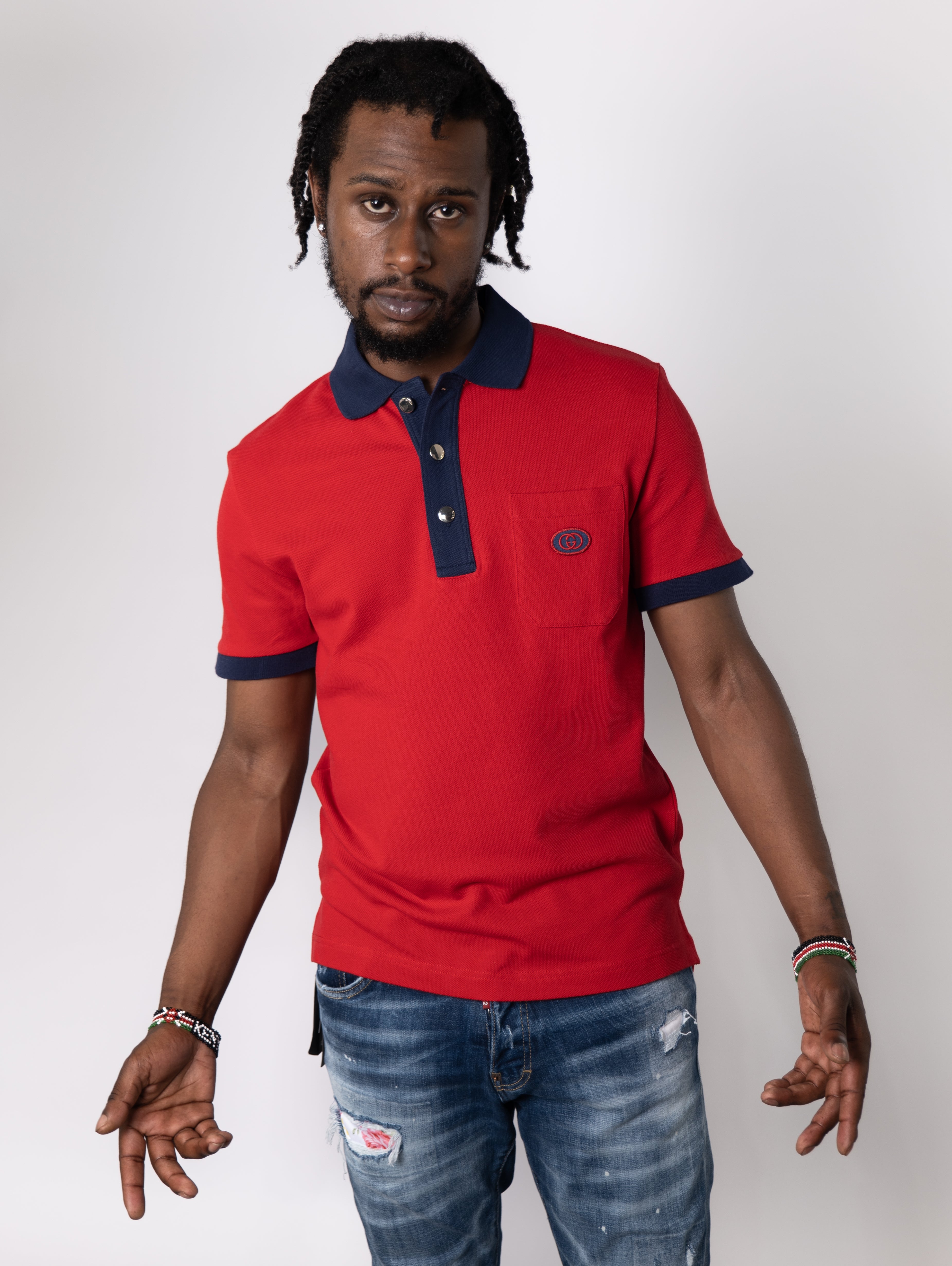 Red Interlocking G Polo Shirt.