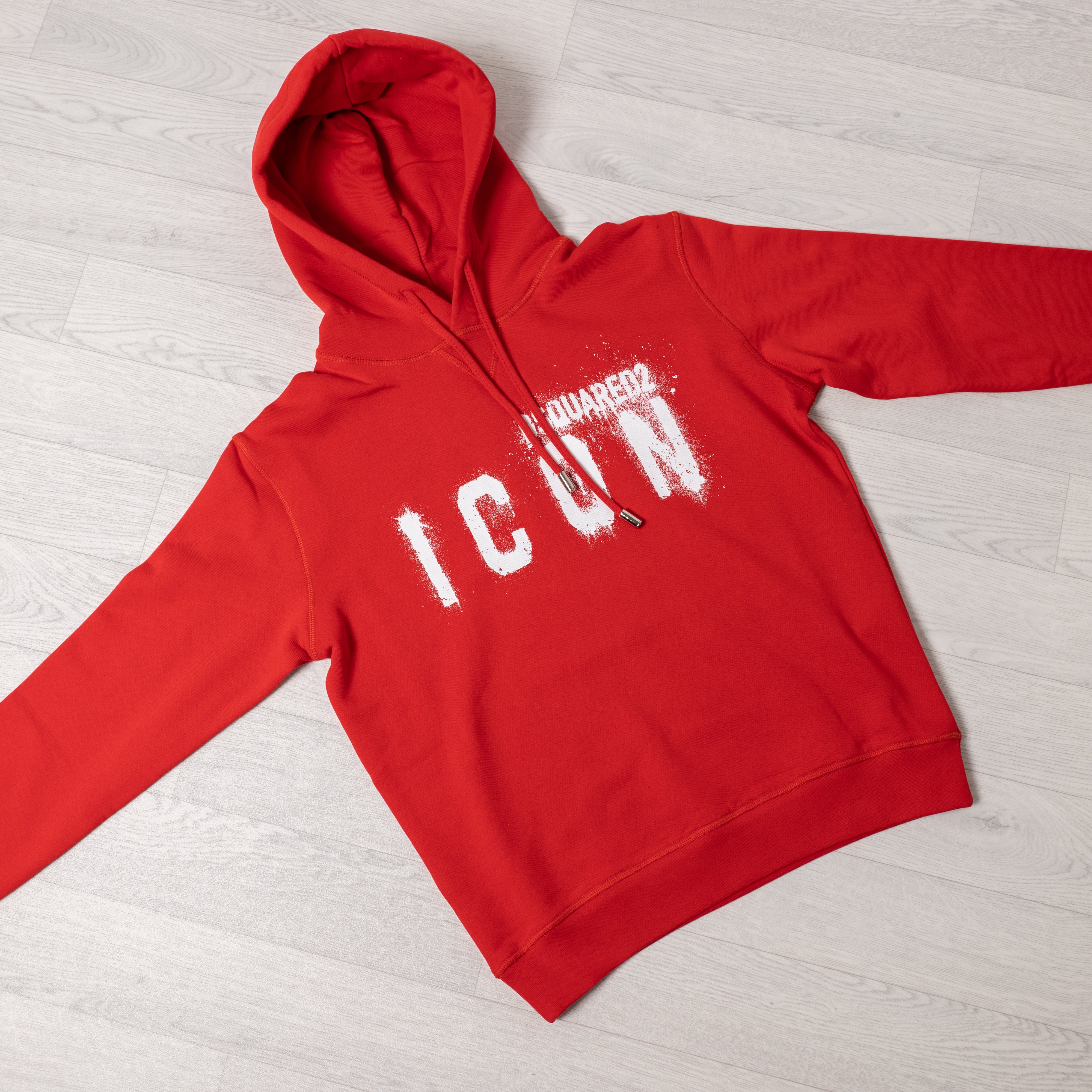 Red Icon Spray Hoodie.