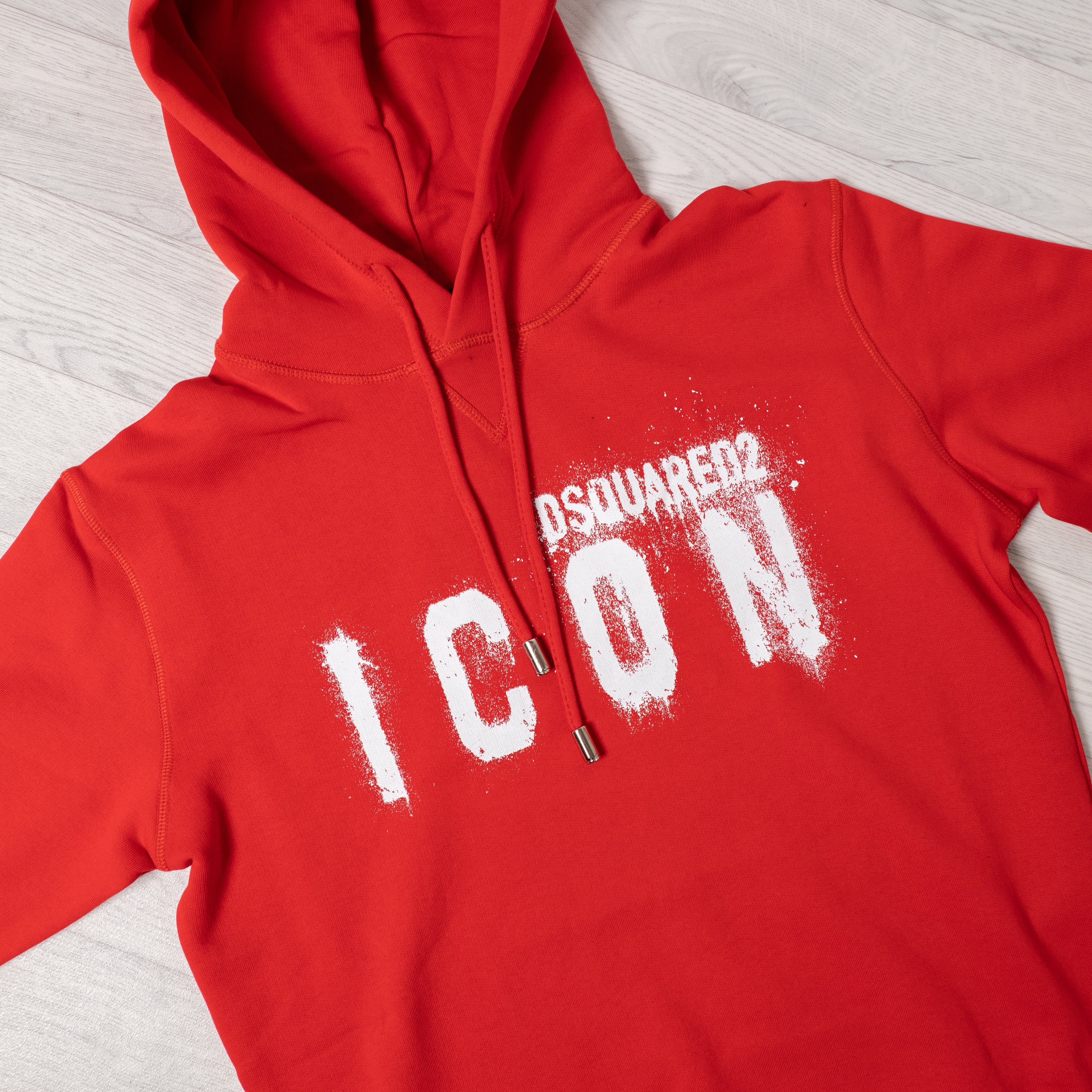 Red Icon Spray Hoodie.