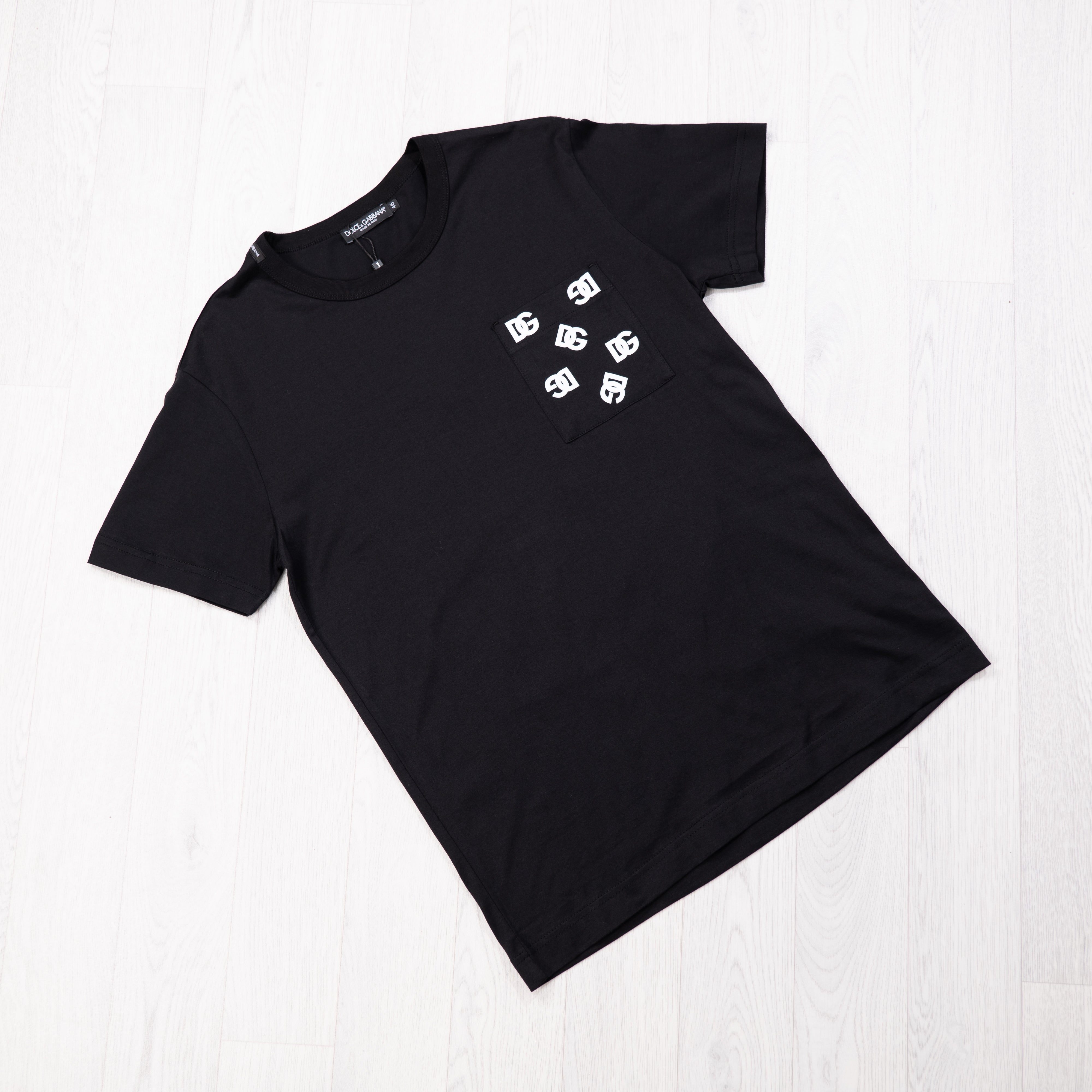 Black Pocket Print T-Shirt