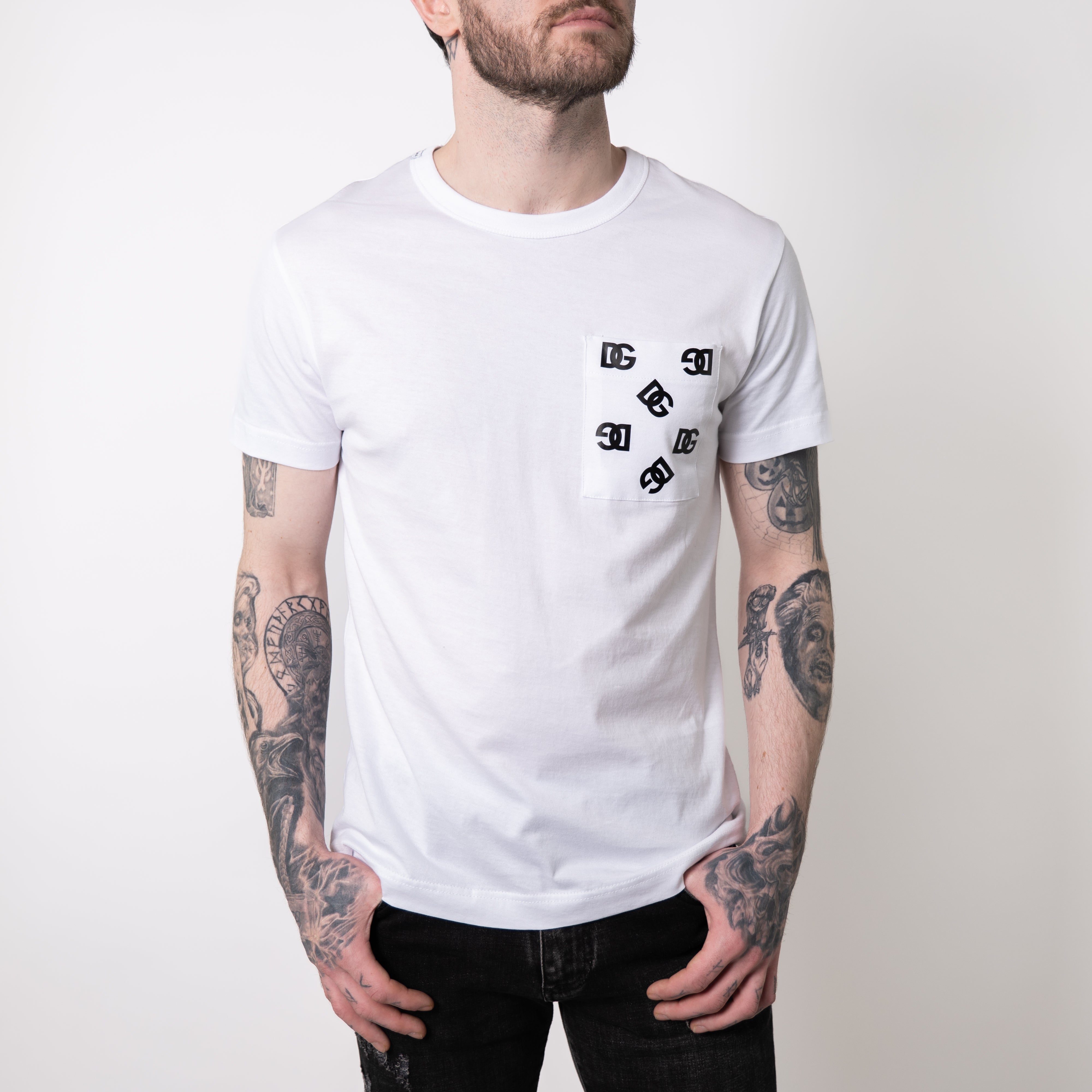 White Pocket Print T-Shirt